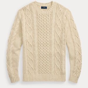 Ralph Lauren Cream Cable-Knit Crewneck Sweater